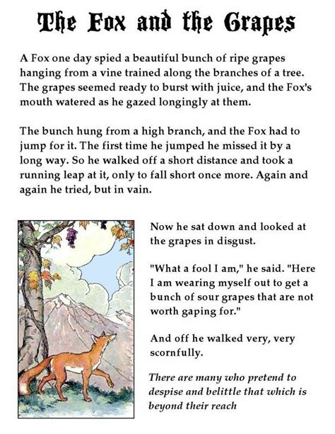 fable stories printables.